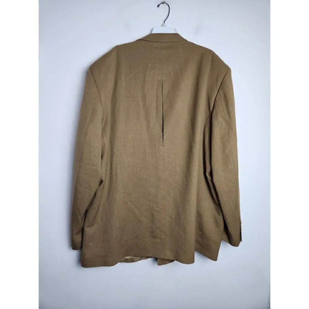 NWT Pure Diamond Apparel Men Brown 100% Wool Blazer Jacket size 52R or XXL,